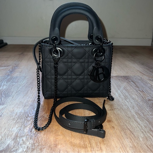 Dior Handbags - Christian DIOR purse Lady Dior Matte Black Bag